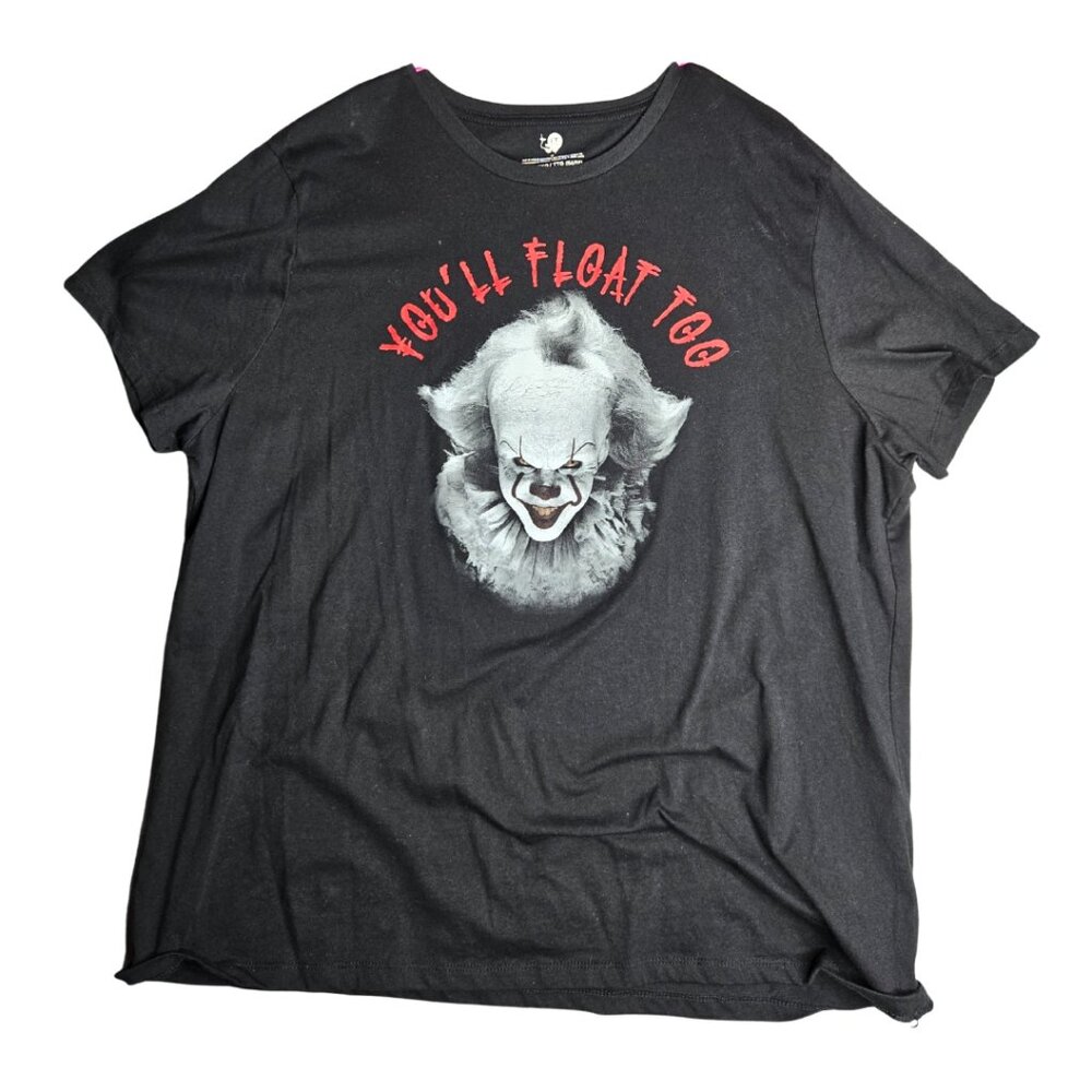 IT Mens Black Pennywise You'll Float Too Graphic Tee Short Sleeve T-Shirt 3XL